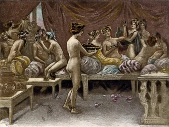 Illustration by Richard Ranft (1862 - 1931) for Lucien de Samosate (125 approx. - 192): the courtesans