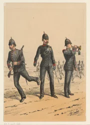 Three British Soldiers (series title: Nine Depictions of British Military Uniforms)