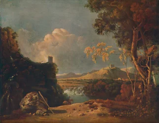 The White Monk - IV Italian Landscape, with White Monk, c1752