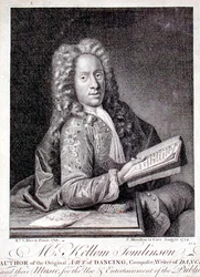 Portrait of Kellom Tomlinson (c.1690-c.1753) engraved by Francois Morellon la Cave (1754)