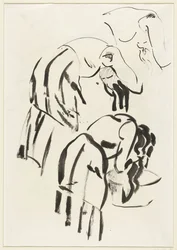 Sketches of a Woman Washing Her Hair