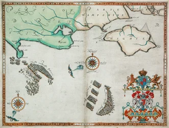 The English and Spanish fleets between Portland Bill and the Isle of Wight on 2 - 3 August 1588