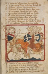 They defeat Saracens sent to meet them, illustration from 