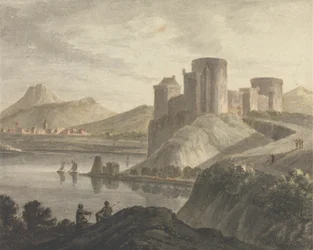 Castle with Figures in a Classical Landscape