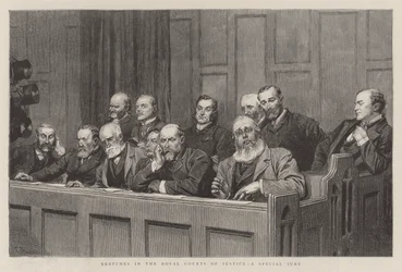 Sketches in the Royal Courts of Justice, a Special Jury