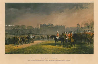Hyde Park - The Princess Passing the Lines of the Volunteers, March 7th 1863