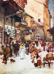 Study in the Mercato Vecchio in the Year 1884, Before the Destruction of the Ghetto