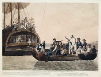 The Mutineers Turning Lieutenant Bligh and Part of the Officers and Crew Adrift, 29th April 1789