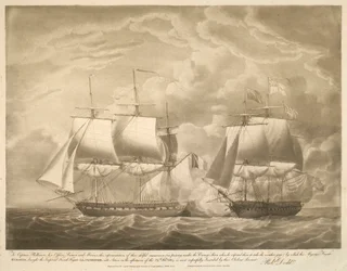 To Captain Phillimore, his Officers, Seamen and Marines, this Representation of their Skilful Manoeuvre