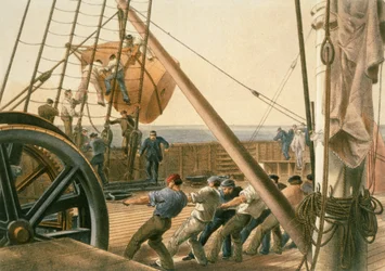 Preparing to launch one of the large buoys, August 2nd