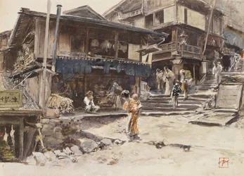 A Street in Ikao, Japan I, 1890