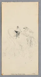 Exterior Wall: Bay, Balcony, and Cornice (recto); Two Figures and Unidentified Lines (verso), 1882