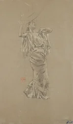 Study of Female Figure for Moods to Music Mural