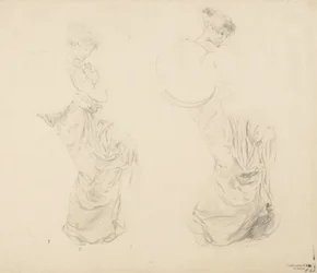 Study of Two Female Figures for Moods to Music Mural