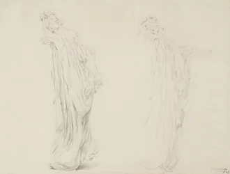 Study of Two Female Figures for Moods to Music Mural