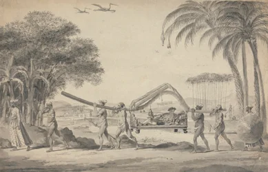 Traveller in a Palanquin in India