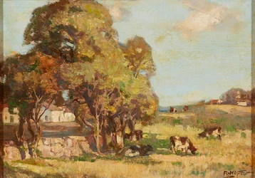 Cattle Grazing in a Pastoral Landscape
