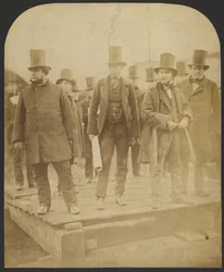 [Group portrait: J. Scott Russell, Henry Wakefield, Isambard Kingdom Brunel, Lord Derby]