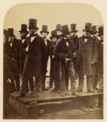 I. K. Brunel and Others Observing the "Great Eastern" Launch Attempt