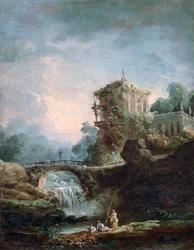 Landscape with Waterfall