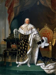 Portrait of Louis XVIII 1755-1824 in coronation robes