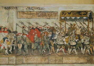 Cavalcade celebrating the coronation of Emperor Charles V in Bologna ...