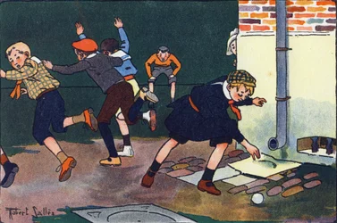 Bullet to the Wall. Engraving in 