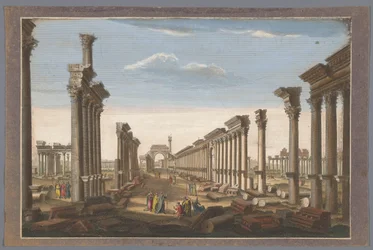 View of the Ruins of the Arch of the Colonnade in Palmyra, Seen from the West