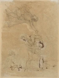 Stephano and Trinculo with Caliban