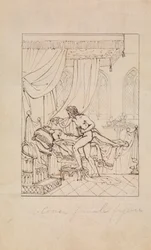 Study of a Woman Sleeping in Her Chamber and a Man Standing Over Her Bed