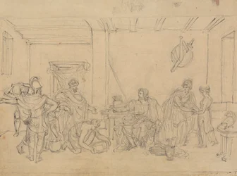 Study of an Interior Scene, with Roman Soldiers