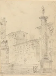Figures on a Roman Piazza
