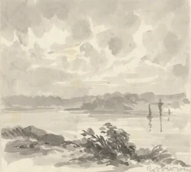 Landscape - View of a Lake and Hills