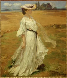 Woman in Lake Constance Landscape