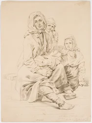 Dalarna Beggar Family, Woman with Three Children