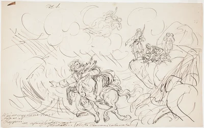 The Shooting of Väinämöinen, Sketch for a Kalevala-themed Drawing Series