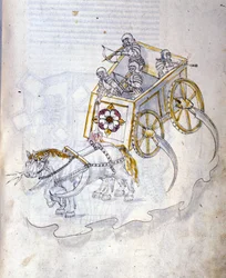 Art of War: Study on Military Machines. Chariot Equipped with Scythes, Illustration from 