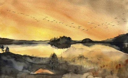 Golden Lakeside Flight