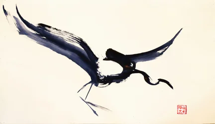 Graceful Ink Crane