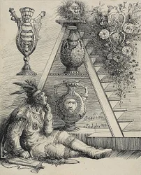 A North American Indian (Study for Historiated A in 