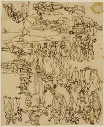 Sheet of Sketches: The Life of Christ