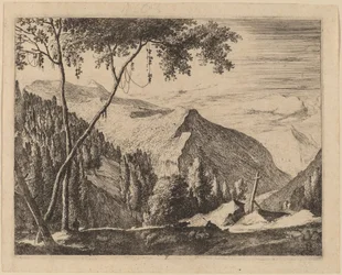 Rocky Landscape with Cross