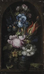 Bouquet of Flowers in a Stone Niche