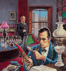 Sherlock Holmes in His Study