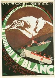 Le Tour du Mont Blanc from Chamonix by Autocars P (litho)
