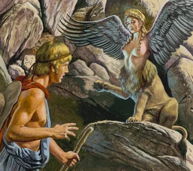Oedipus Encountering the Sphinx