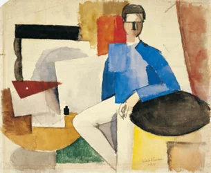 Cubist Composition with a Man Seated at a Table