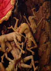 The Last Judgement, detail of the Fall of the Damned to Hell, c.1445-50