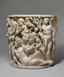 Marble Sarcophagus with the Triumph of Dionysos and the Seasons (detail)