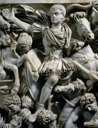 Equestrian Portrait of Hostilianus, Son of Emperor Decius, Together with His Guards on Horseback, (detail)